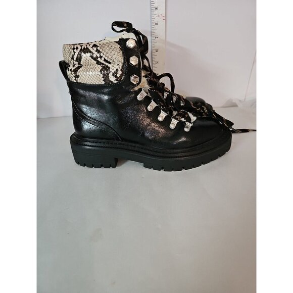 Circus by Sam Edelman Flora Faux Fur Trim Boots Chunky Combat Size 6 - Picture 3 of 6